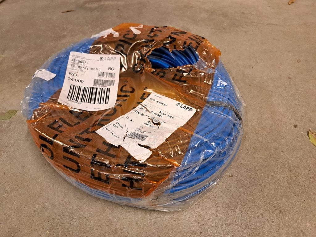Lapp kabel 1x25mm Blauw H07V2-K 100M, Ophalen, Nieuw, Kabel of Snoer