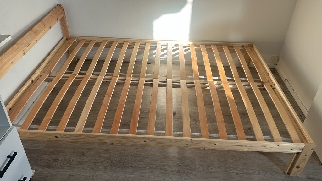 bedframe, Huis en Inrichting, Ophalen, Wit, Tweepersoons, 140 cm