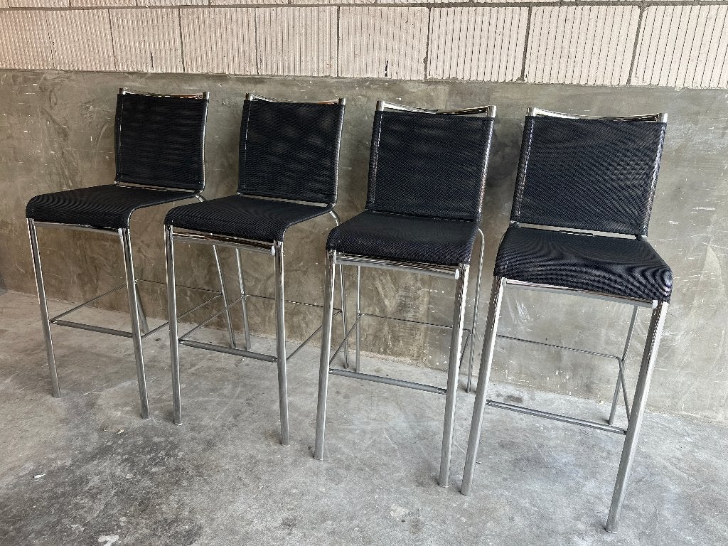 (14x) Bontempi Casa NET barkrukken – zwart netweave/chroom, Ophalen, 5 krukken of meer, -, Bontempi