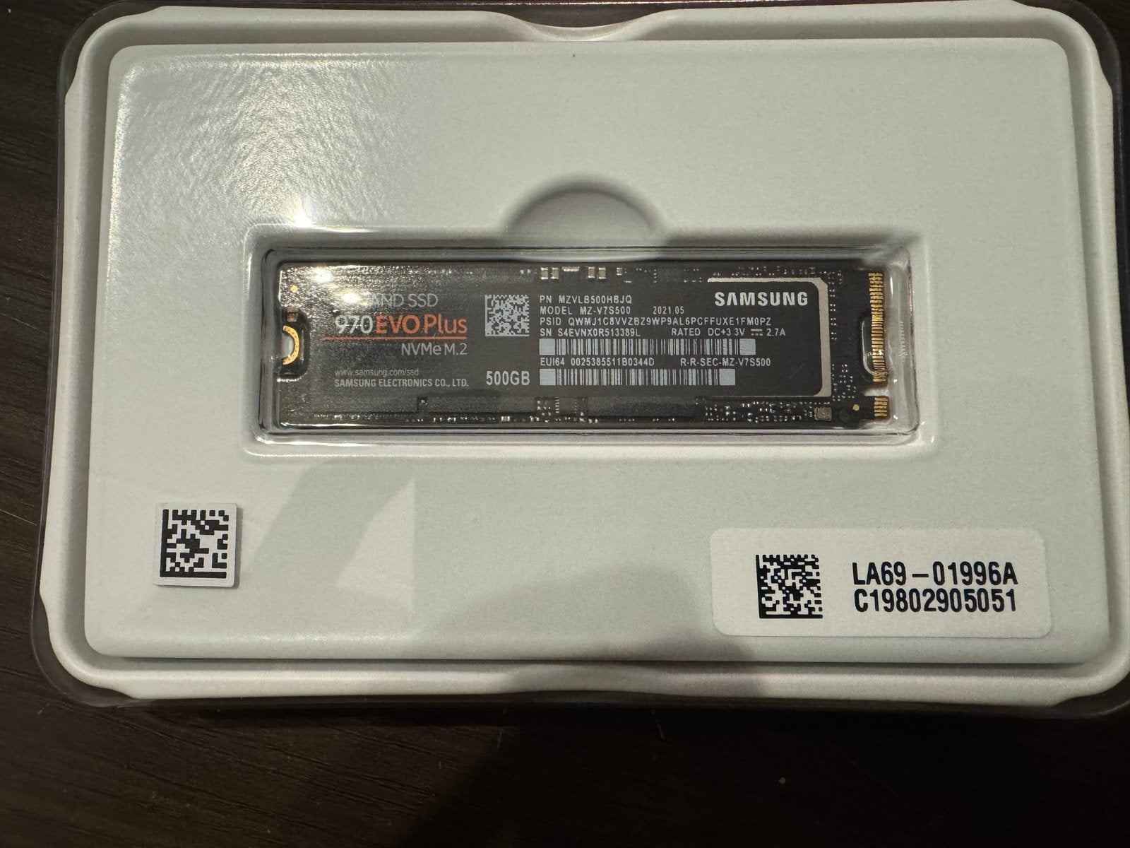 Samsung 970 EVO Plus NVMe M.2 SSD 500GB - Zo goed als nieuw, Computers en Software, Intern, Ophalen of Verzenden, Zo goed als nieuw