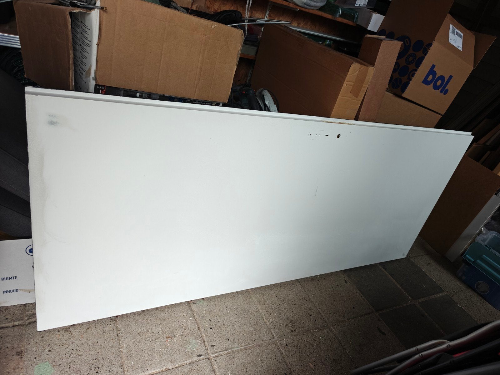Linksdraaiende opdekdeur 83x201 cm, wit/zwart, Ophalen, Binnendeur, 200 tot 215 cm
