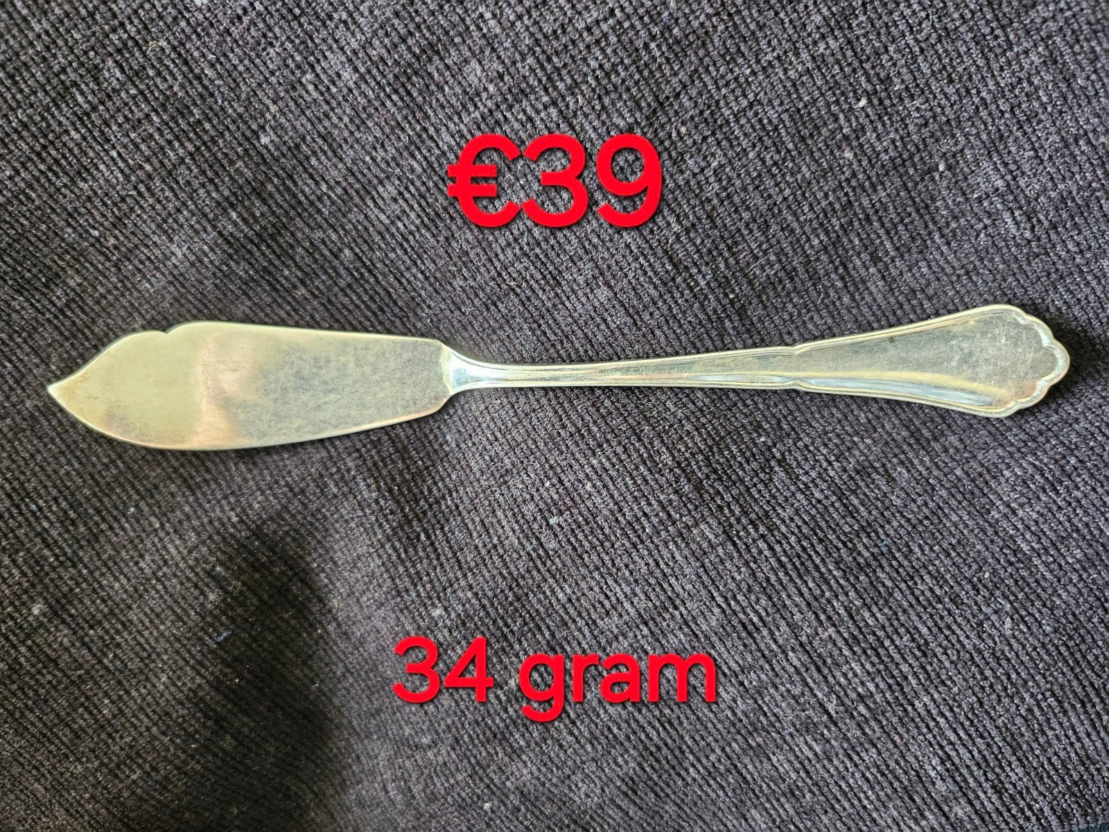 Zilveren botermesje 800 met sierlijk handvat, Ophalen of Verzenden
