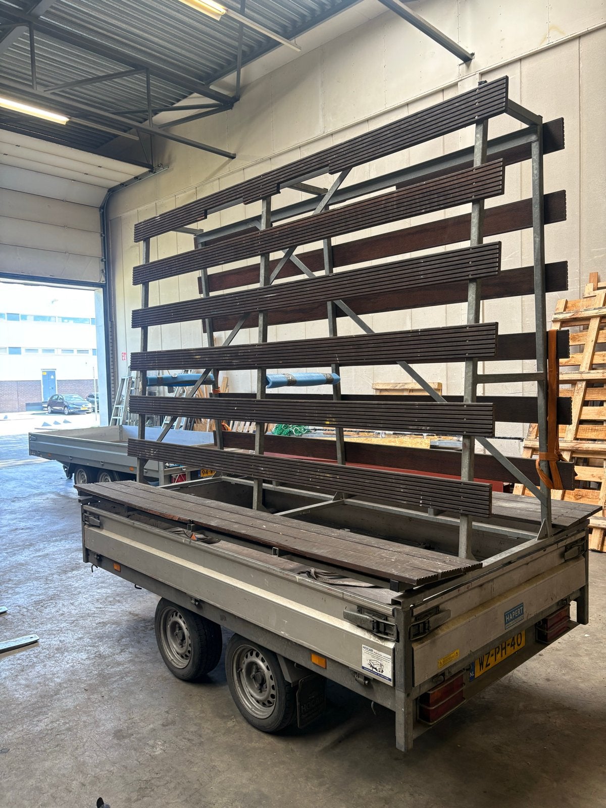 Hapert aanhanger 2000kg  275x155 met glas/kozijnen resteel, Auto diversen, Aanhangers en Bagagewagens, Ophalen, Gebruikt
