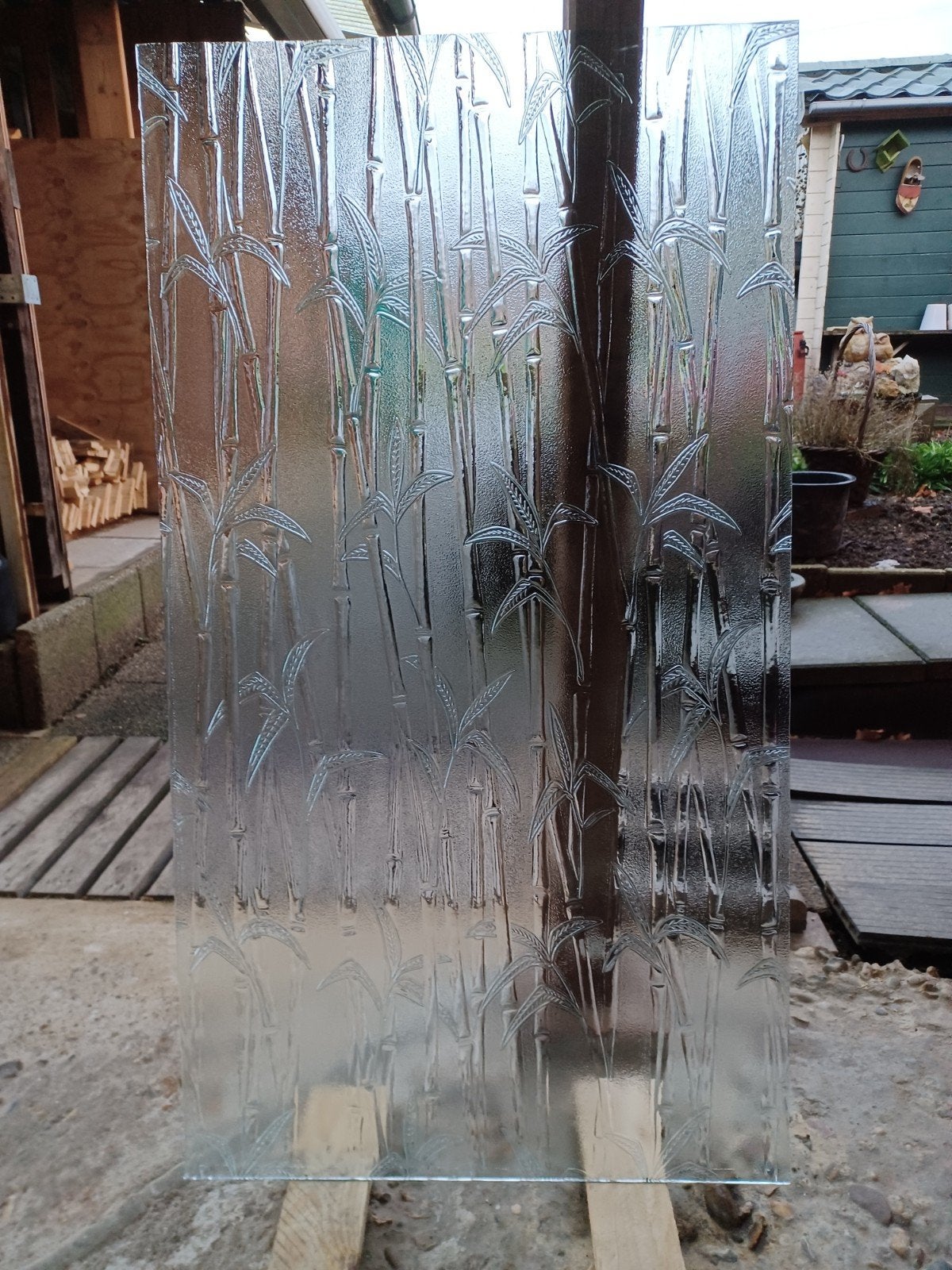 Glasplaat met palmmotief, Ophalen, Minder dan 80 cm, 80 tot 120 cm, Zo goed als nieuw