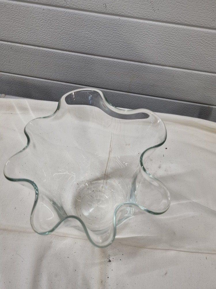 vaas zakdoek golvend helder glas, Ophalen of Verzenden