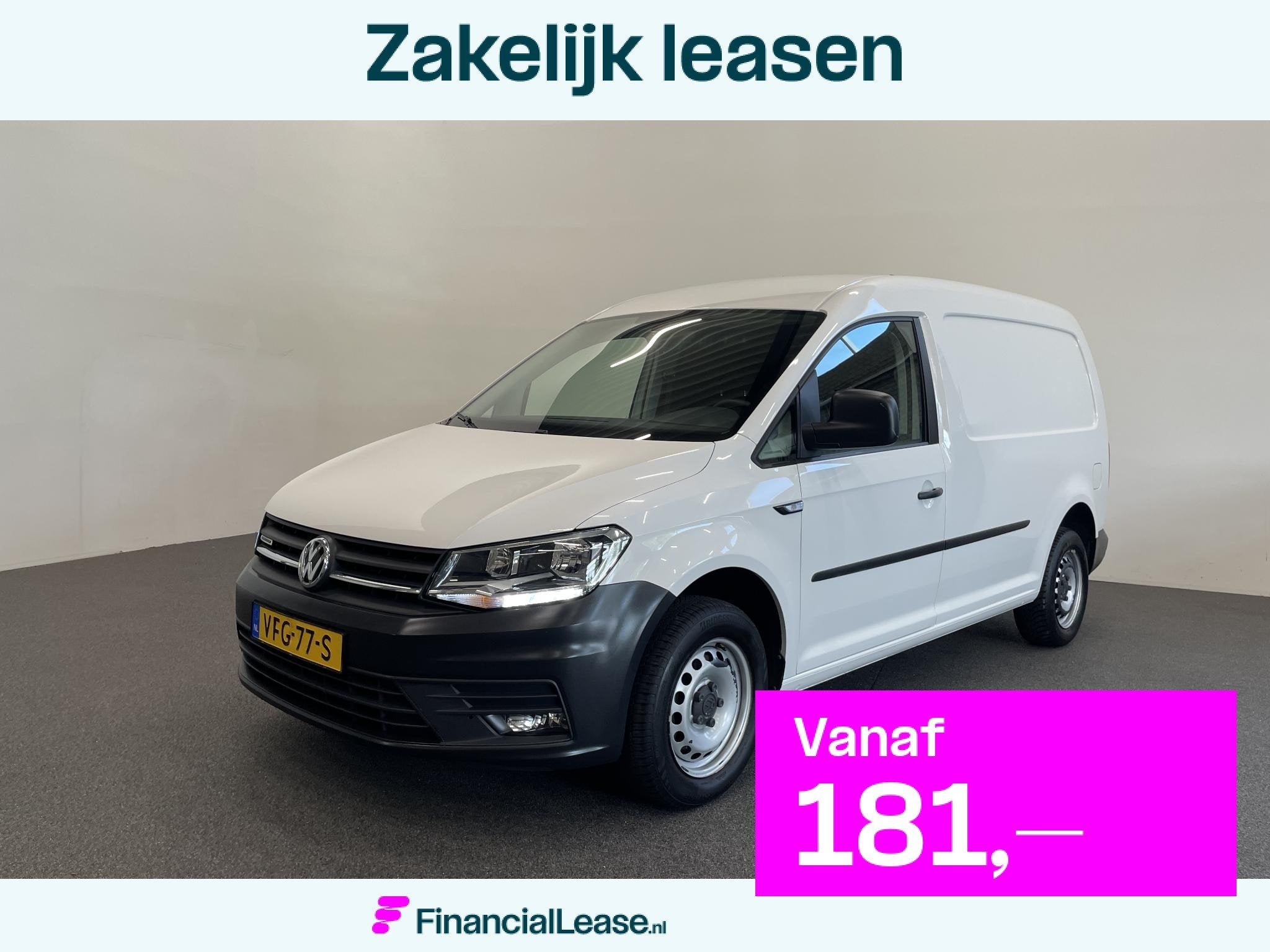 Volkswagen Caddy 1.4 TGI L2H1 EcoFuel Maxi Comfortline Airco, Stof, Gebruikt, Zwart, 4 cilinders