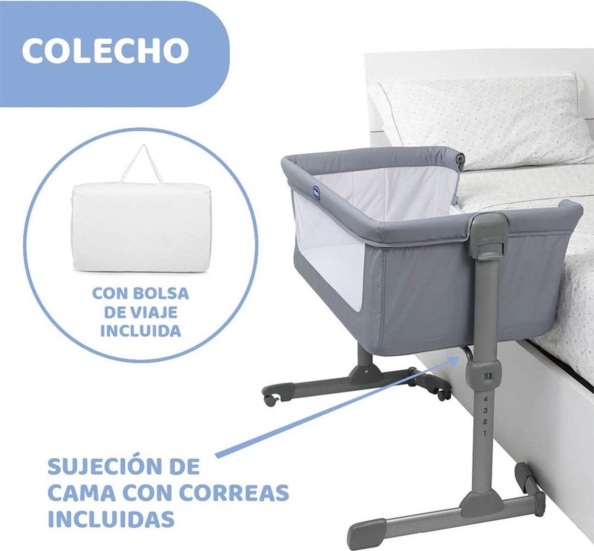 Chicco Next2Me Essential Co-Sleeper Wieg - Grijs, Ophalen