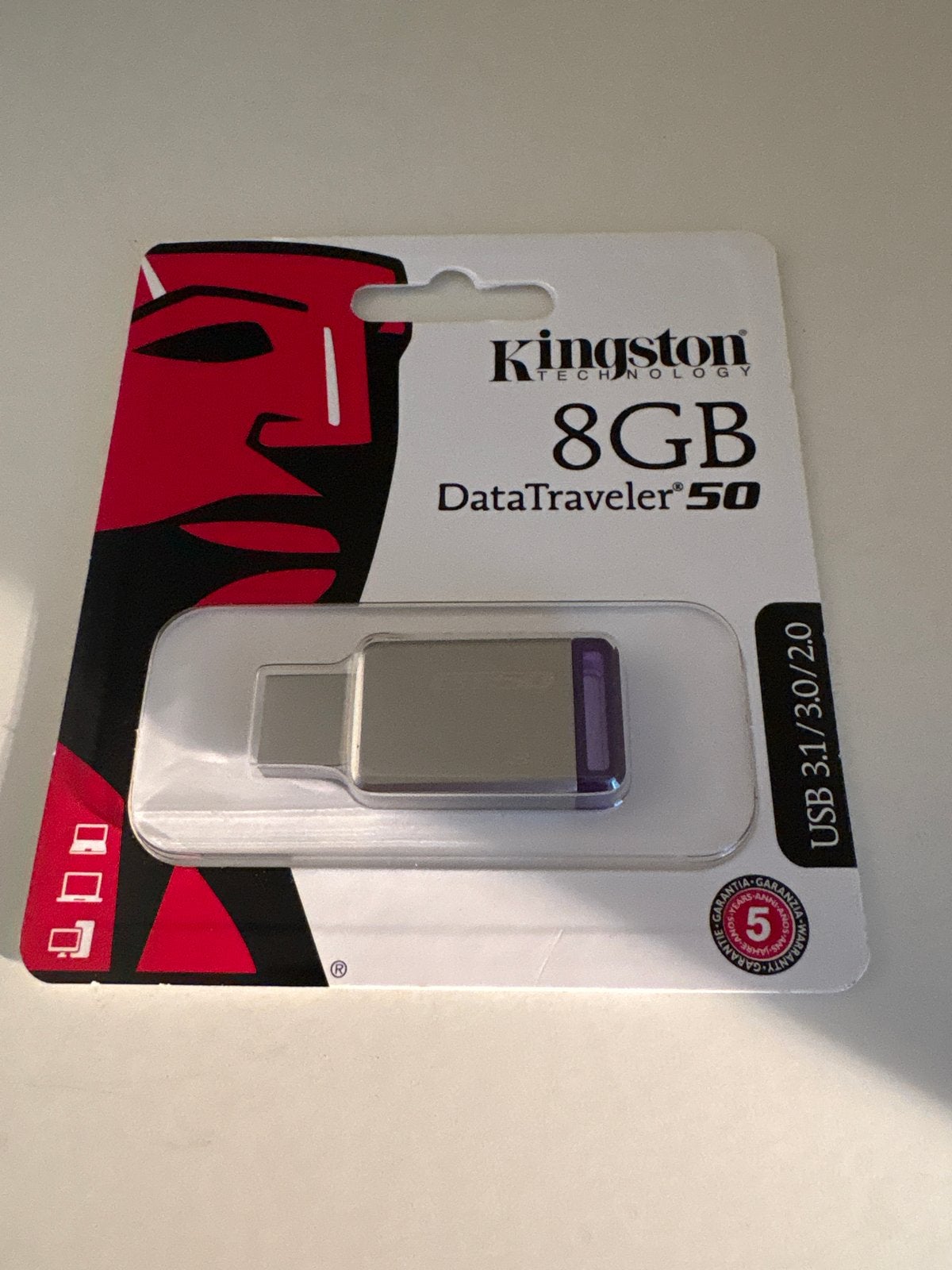 Kingston DataTraveler 50 8GB USB 3.1/3.0/2.0 USB-stick, Computers en Software, USB Sticks, Ophalen of Verzenden, Nieuw, 8 GB