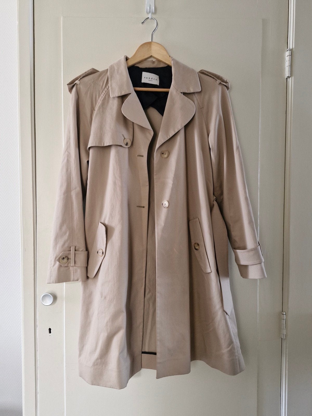 SANDRO trenchcoat belt, Kleding | Heren, Ophalen of Verzenden, Zo goed als nieuw, Overige maten, Beige