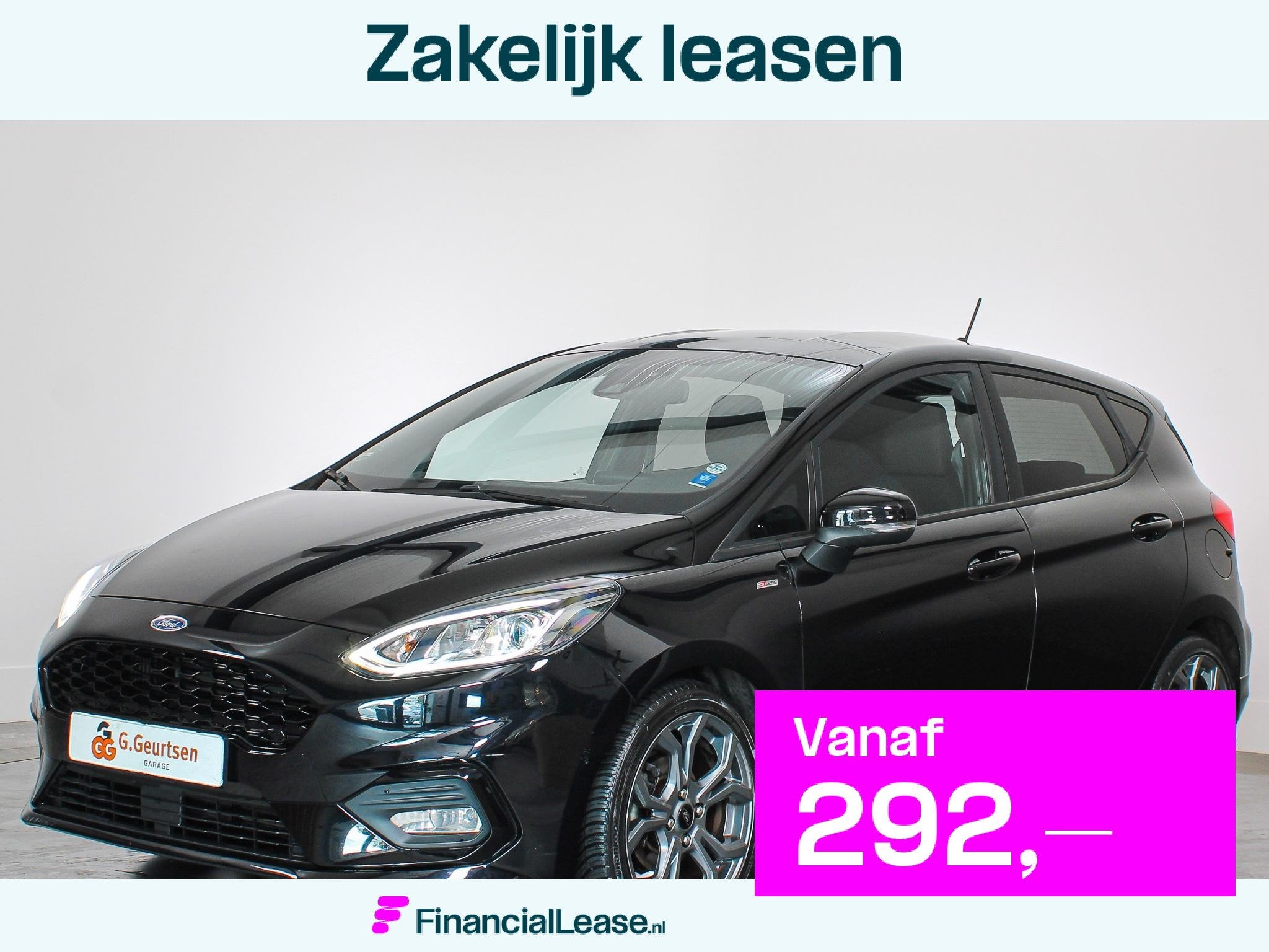 Ford Fiesta 1.0 EcoBoost ST-line Automaat LED, Cruise Contro, Gebruikt, 620 kg, Zwart, Bedrijf