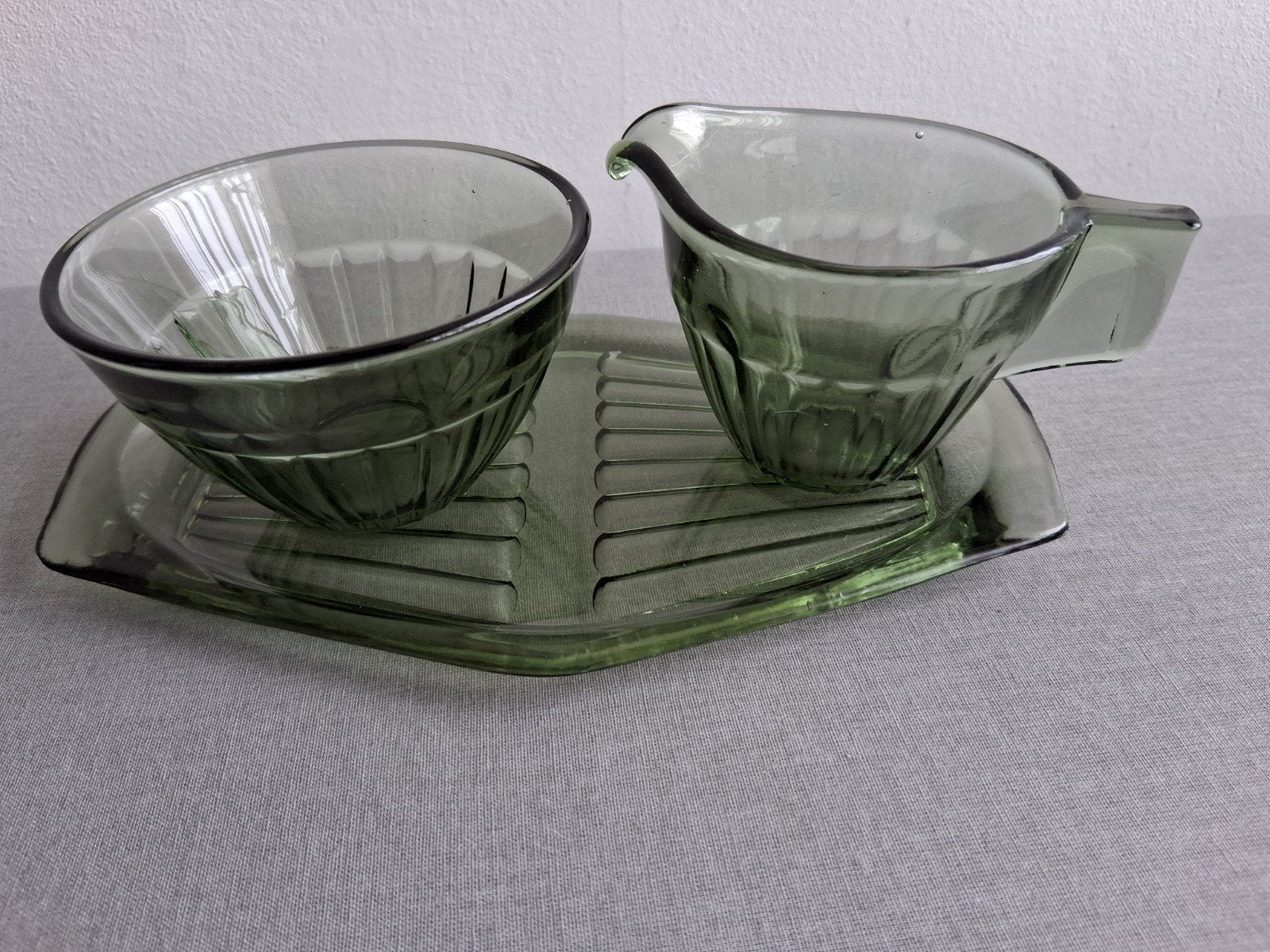 Roomstelletje. Leerdam, Antiek en Kunst, Antiek | Glas en Kristal, Ophalen of Verzenden
