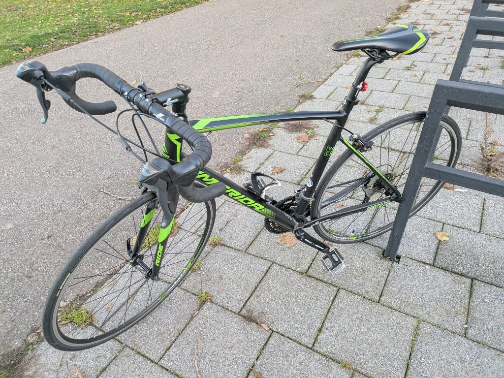 Racefiets Merida zwart-groen, Gebruikt, Aluminium, Meer dan 20 versnellingen, 53 tot 57 cm