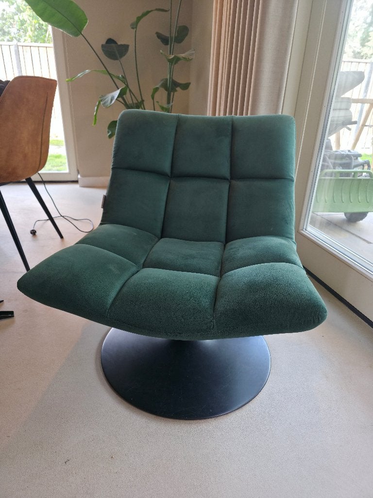 Fauteuil dutchbone groen, Ophalen, 75 tot 100 cm, Zo goed als nieuw, Stof