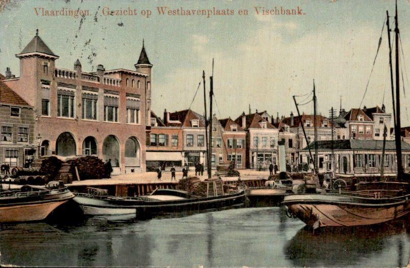 Vlaardingen - Visbank - 1910, Verzenden, Voor 1920, Gelopen, Zuid-Holland
