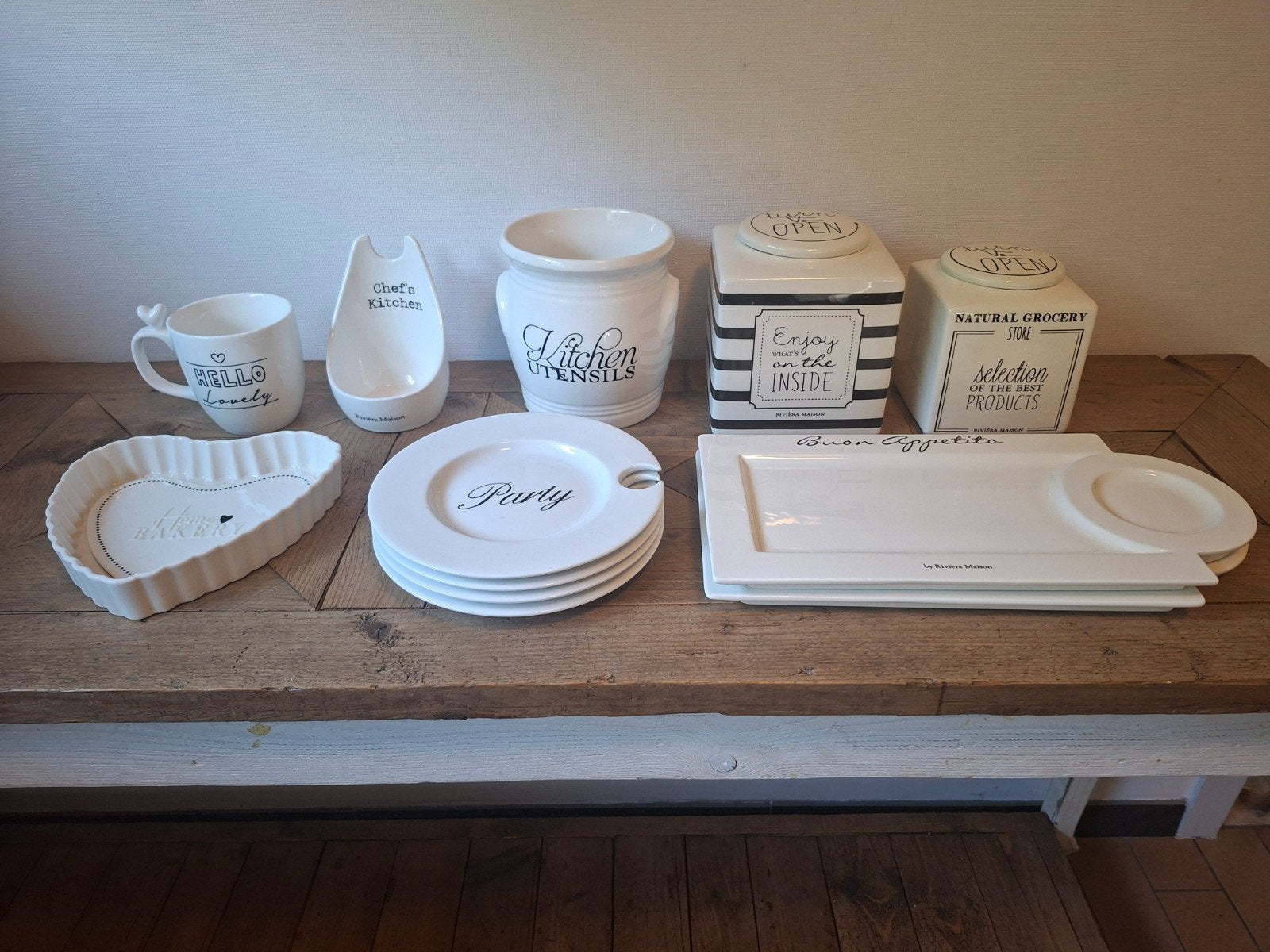 Riviera Maison servies en keuken accessoires voorraad potten, Ophalen, Overige typen, Overige stijlen, Glas