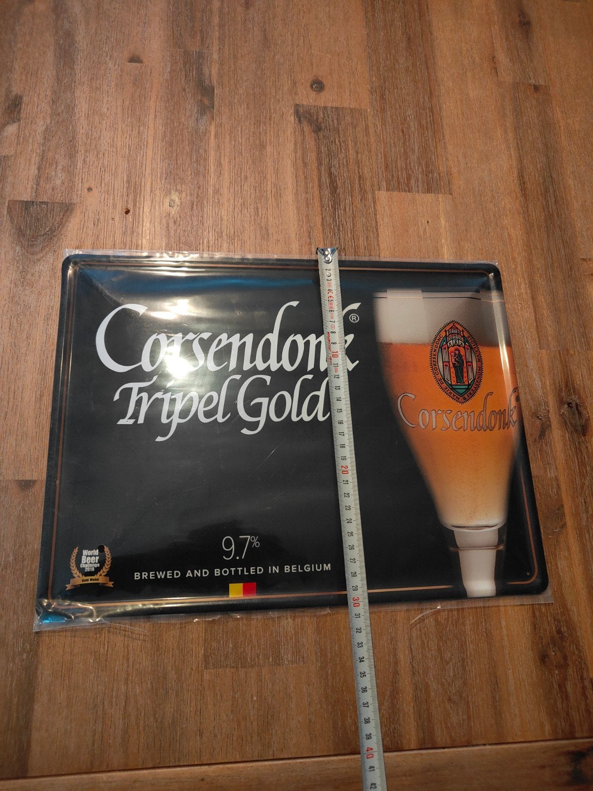 Corsendonk Tripel Gold Reclamebord - Nieuwstaat, Ophalen of Verzenden, Nieuw, Reclamebord