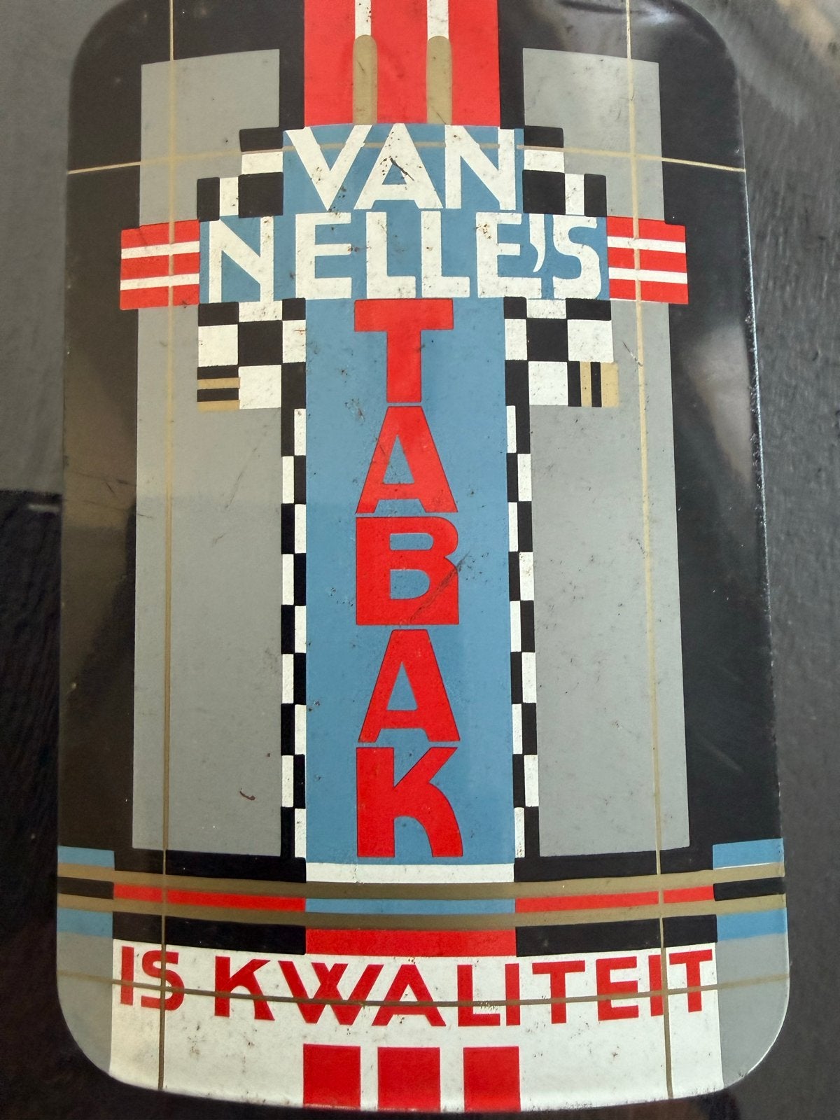 Vintage Van Nelle's Tabak blik - Art Deco design, Verzamelen, Blikken, Gebruikt, Overige, Van Nelle, Ophalen of Verzenden