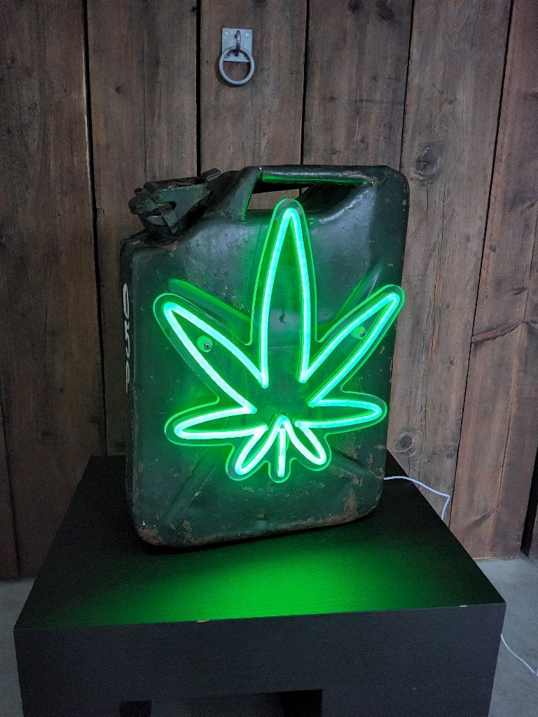 Lamp led sign wiet vintage jerrycan unieke wietlamp cannabis, Met schakelaar, Ophalen, Groen, Overige stijlen