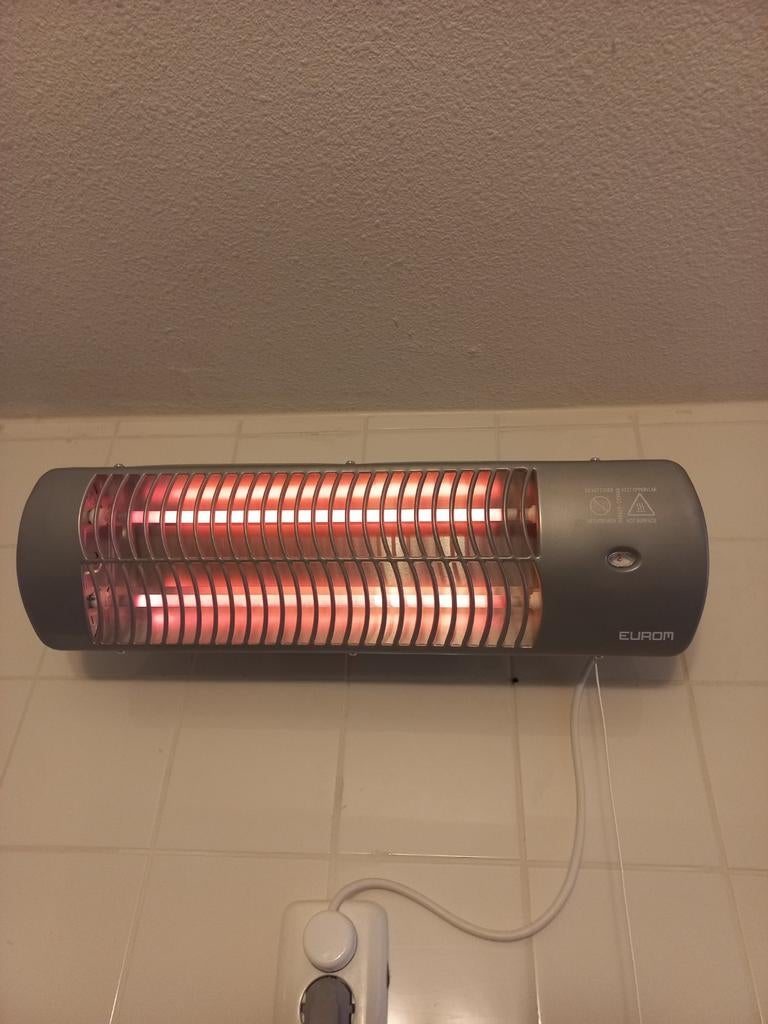 Eurom badkamer verwarmer met koordbediening, Minder dan 30 cm, Overige typen, Ophalen of Verzenden, Zo goed als nieuw