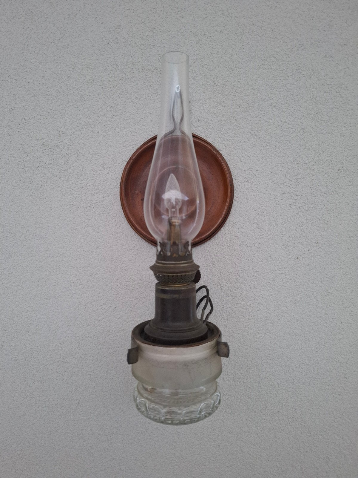 Antieke Kosmos Brenner Wandlamp met Glas /Spiegellamp, Ophalen of Verzenden