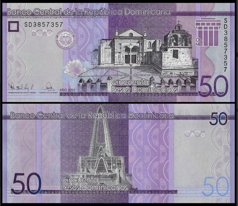 Dominicaanse Republiek 2023, 3 nieuwe bankbiljetten (UNC), Verzenden, Zuid-Amerika, Setje
