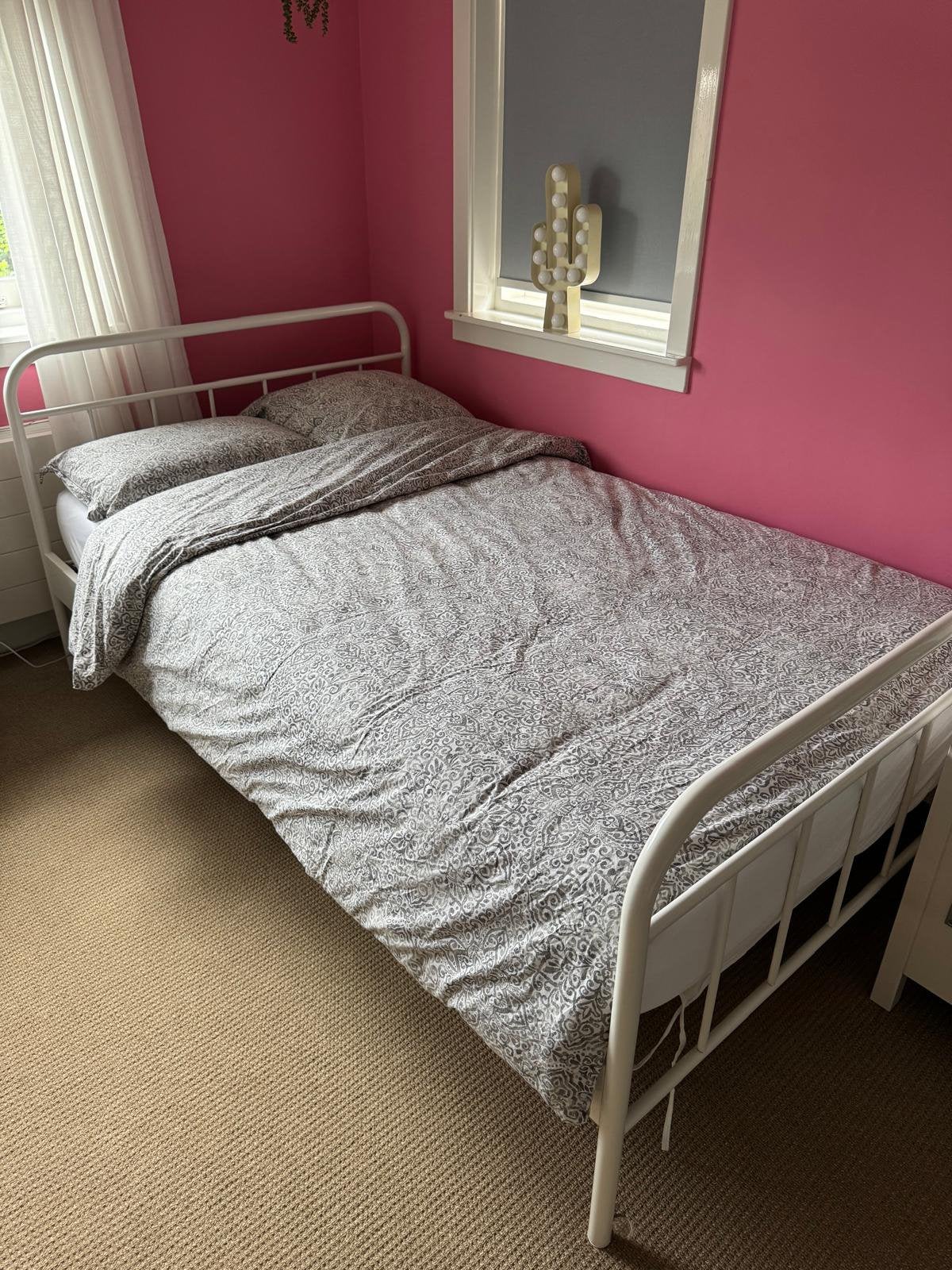 Alex ledikant BeterBed 140x200,  metaal wit, Ophalen, Wit, Tweepersoons, 140 cm