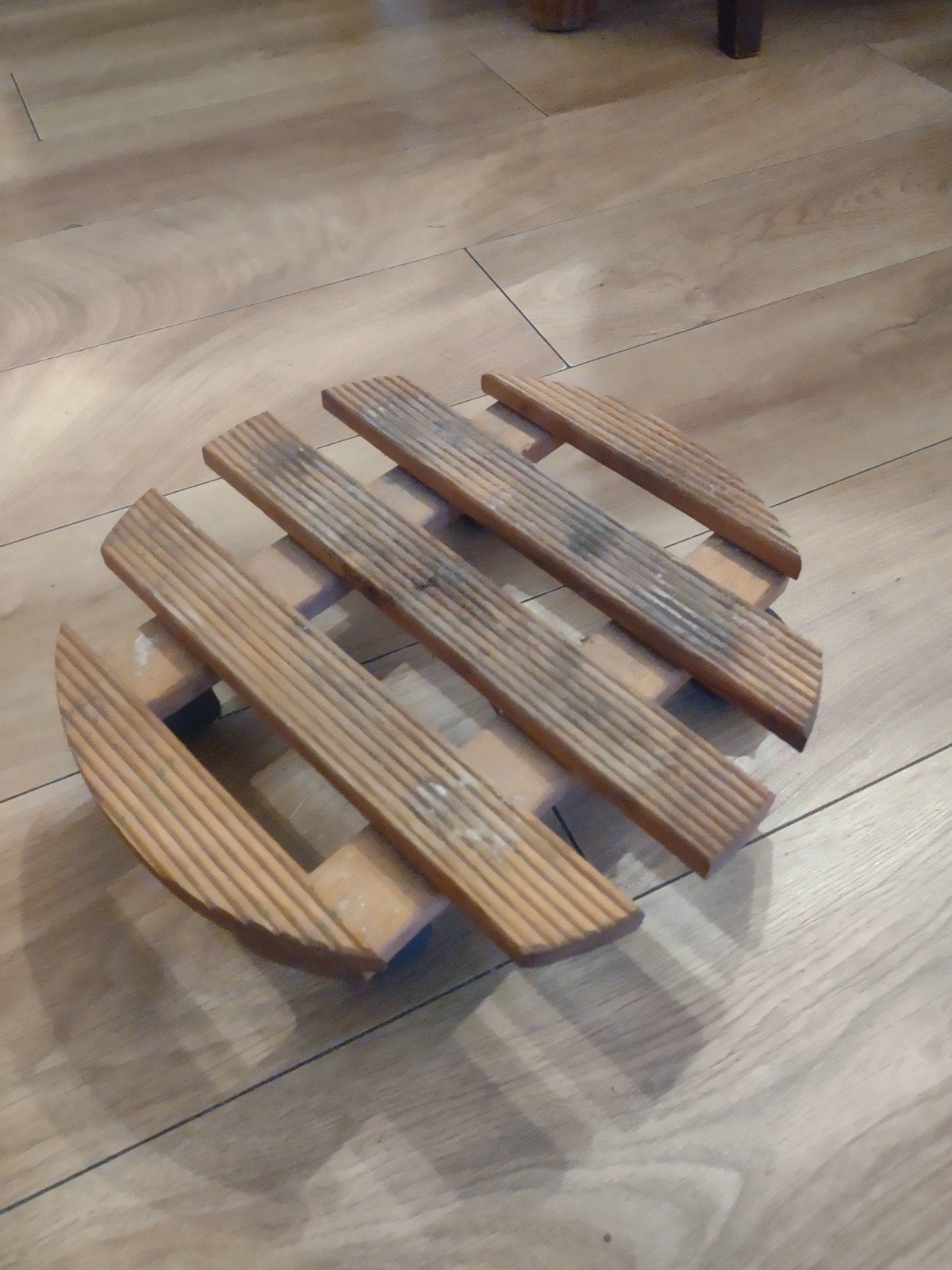 Houten plantenonderzetter, Ophalen, Hout, Gebruikt, Bruin