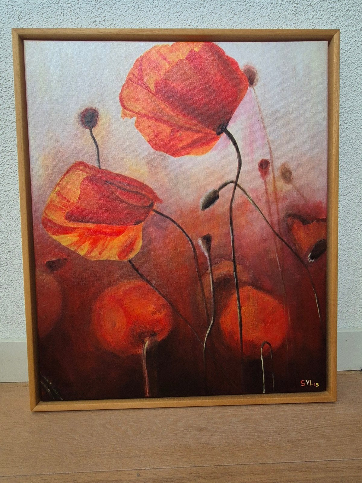 Schilderij klaprozen van SylVivre, 63 x 53 cm, Ophalen