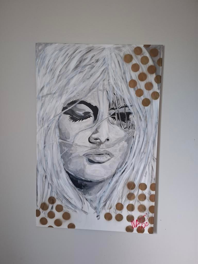 Brigitte Bardot Acryl Schilderij - 120x80 cm, Ophalen of Verzenden