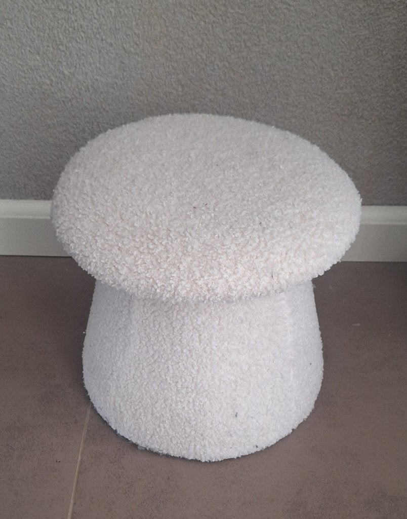 klein poefje roomwit, Ophalen, Minder dan 50 cm, Rond, Minder dan 50 cm