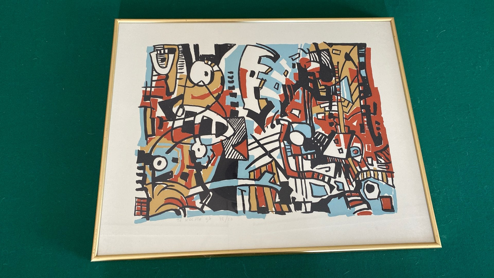Schilderij zeefdruk Kees te Kolste, Antiek en Kunst, Ophalen of Verzenden