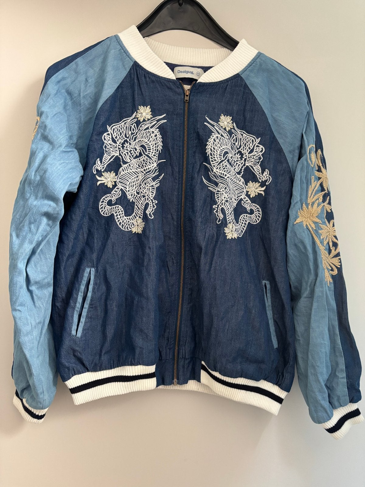 Gezocht! Dit jasje v Desigual mt XXL, Blauw, Maat 42/44 (L), Ophalen of Verzenden, Zo goed als nieuw