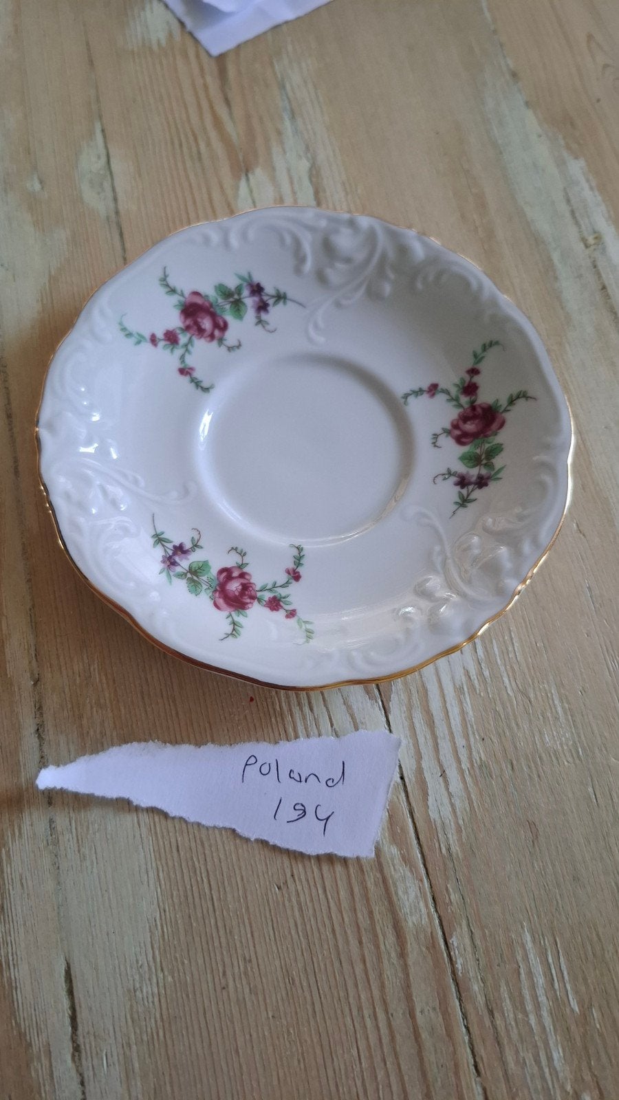 vintage porselein Wawel Polen nr 194 schoteltje los, Ophalen, Zo goed als nieuw, Porselein, Kop en/of schotel