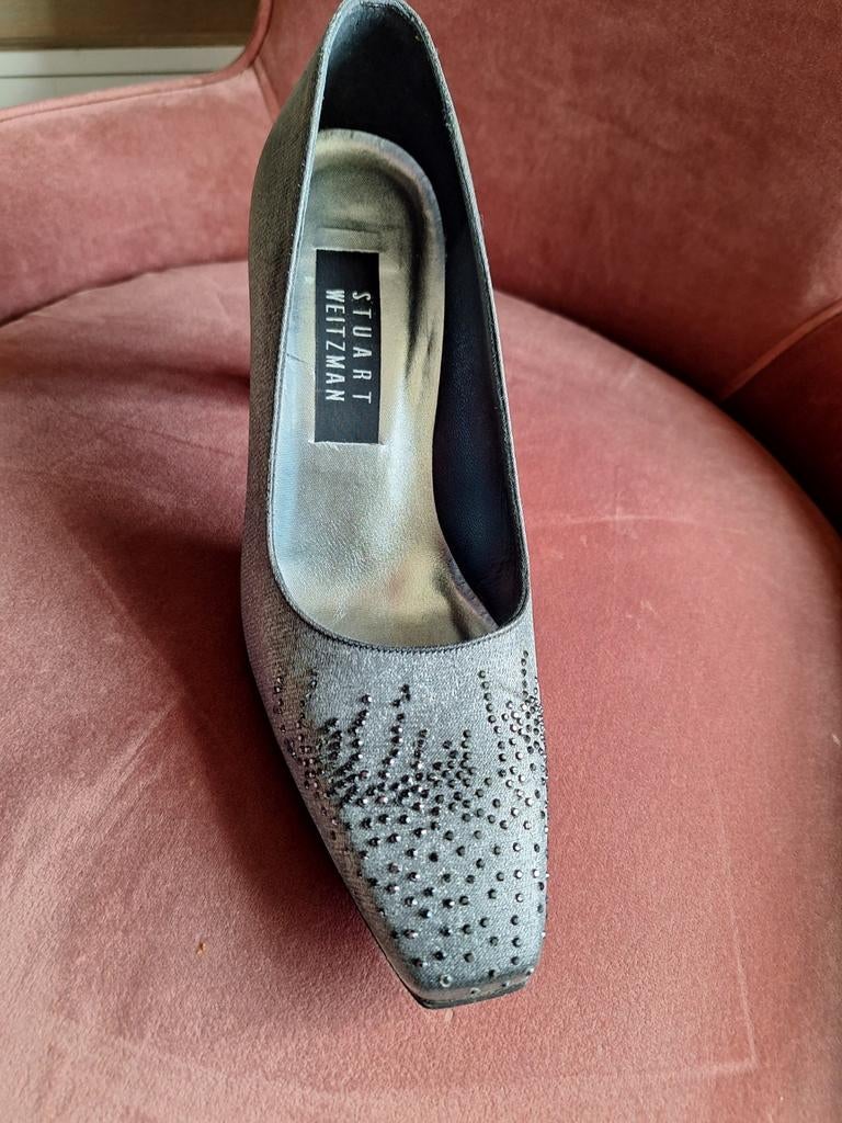 Stuart Weitzman pumps zilver met strass - Maat 36 1/2, Kleding | Dames, Schoenen, Ophalen of Verzenden