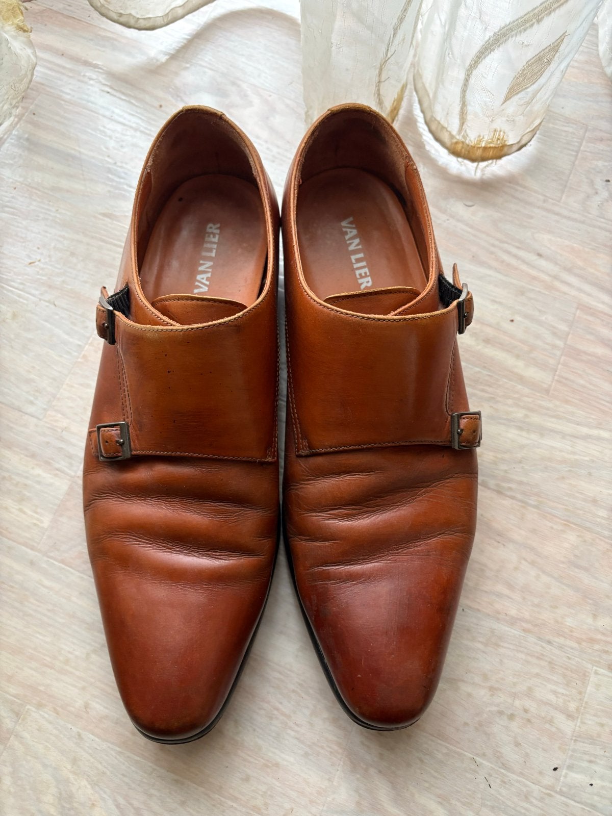 Van Lier Double Monk Strap Gespschoenen Cognac - Maat 43, Kleding | Heren, Schoenen, Ophalen of Verzenden, Gedragen, Bruin, Gespschoenen