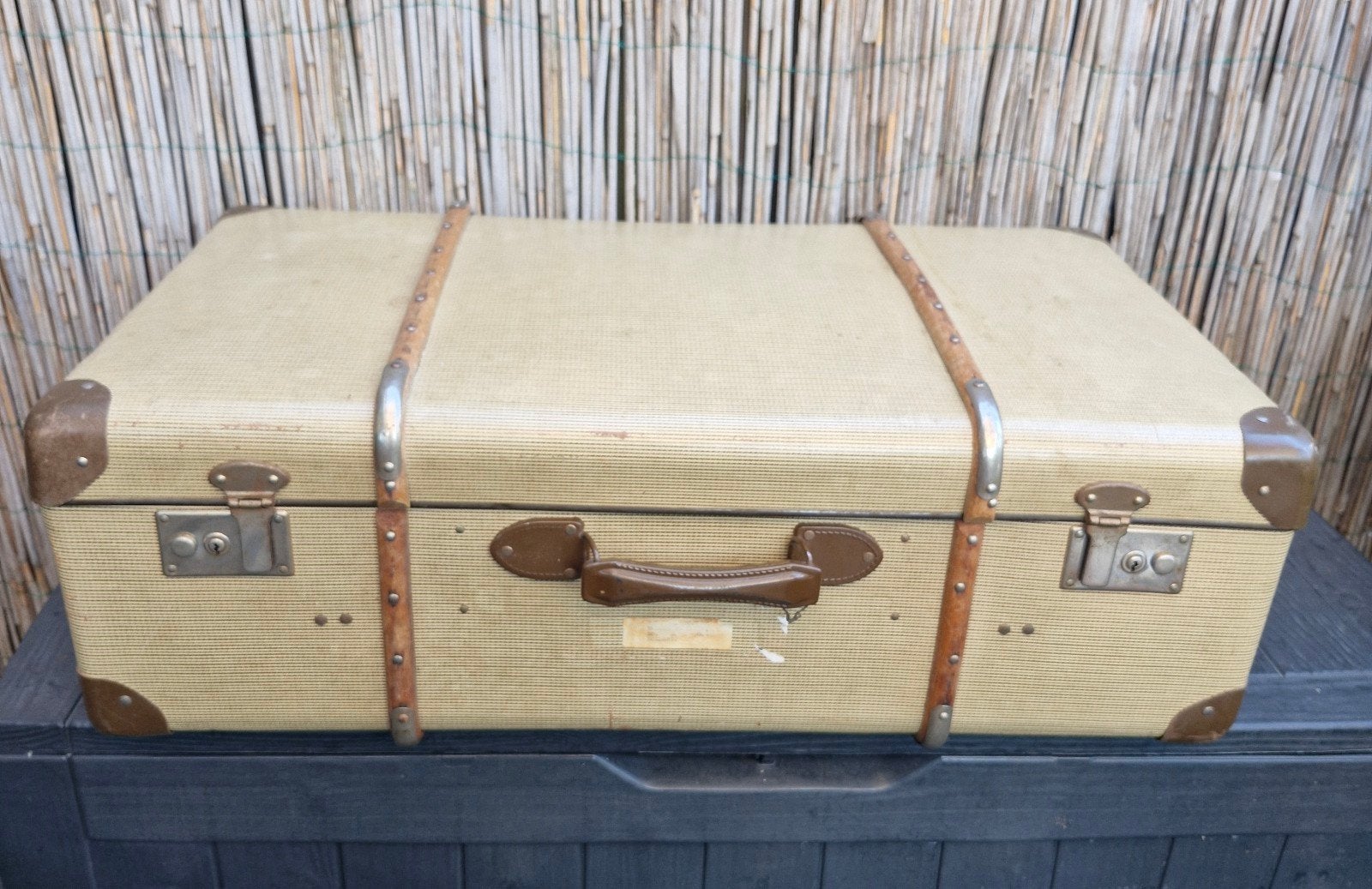 Grote vintage koffer - Decoratief of voor opslag, Ophalen, Leer, 70 cm of meer