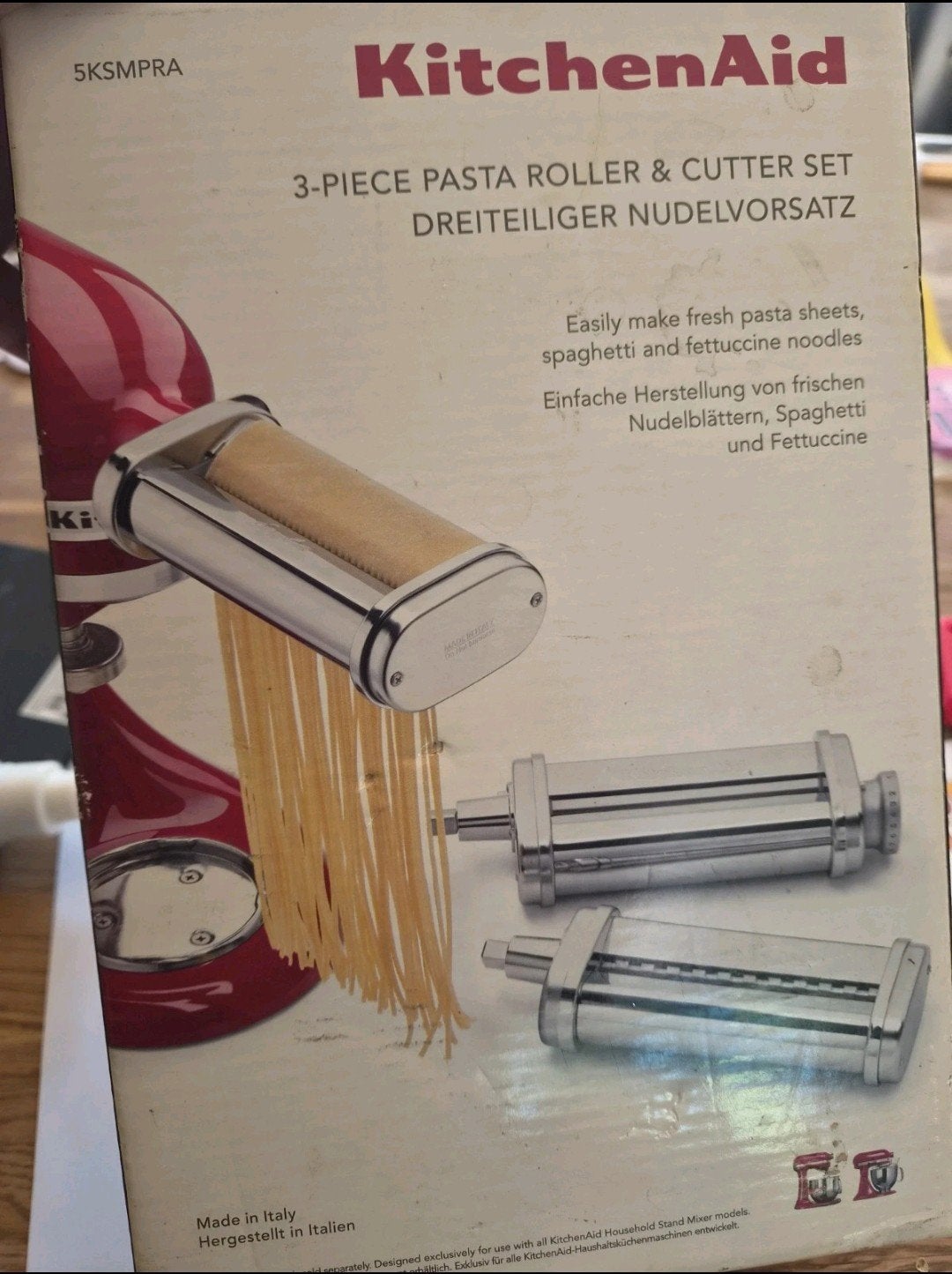 Nieuwe KitchenAid 3-delige pastaroller en snijder set, Ophalen of Verzenden, Metaal, Pastamachine, Overige merken