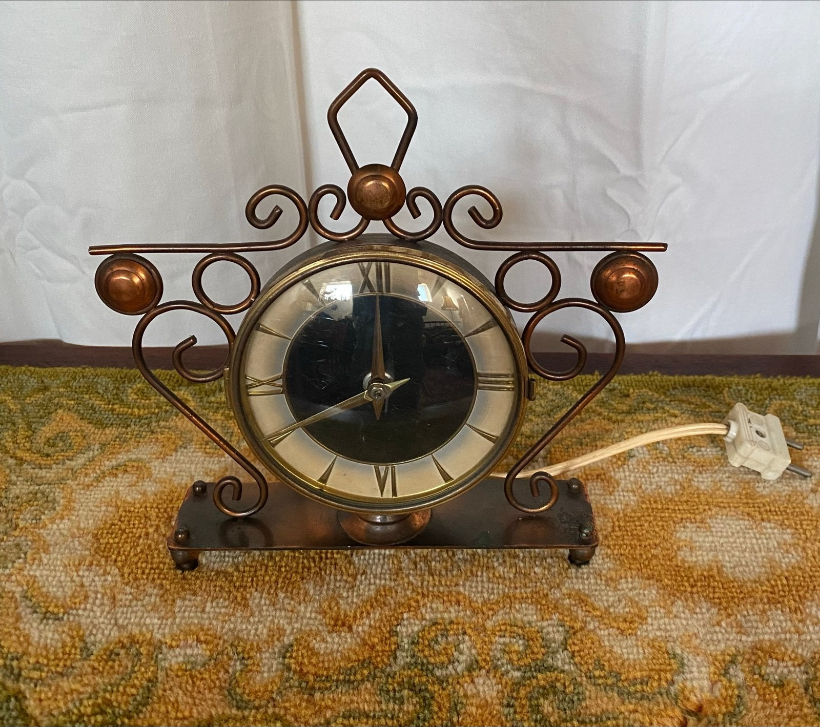 Vintage Jacob Palmtag/NUFA elektrische tafelklok, Antiek en Kunst, Ophalen of Verzenden