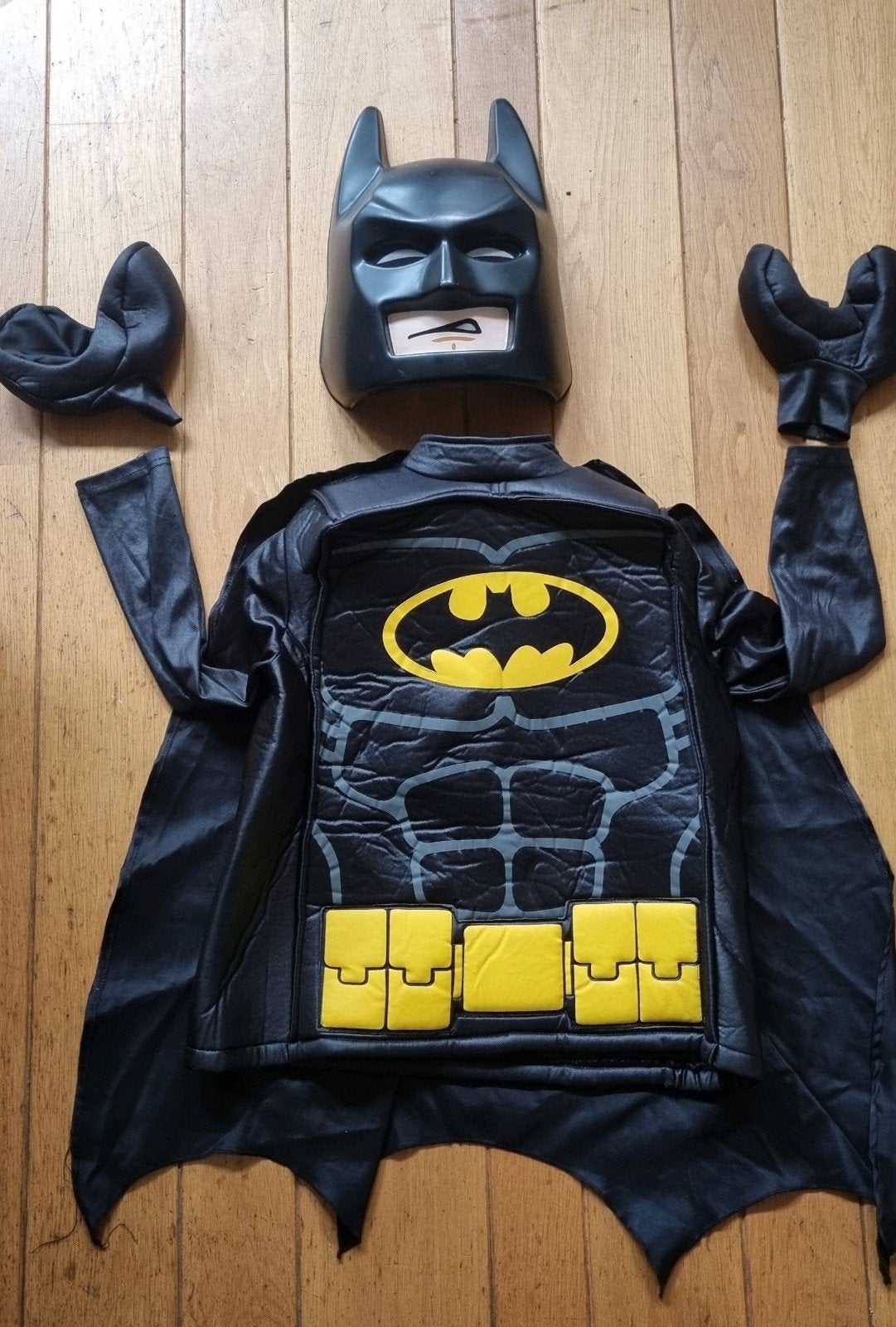 Luxe LEGO Batman Kostuum - Perfect voor Carnaval Halloween, Kinderen en Baby's, Ophalen of Verzenden, Zo goed als nieuw, 122 t/m 128