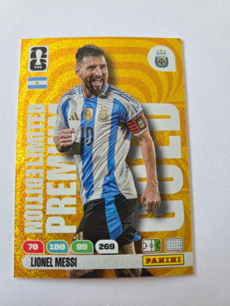 Messi gold Limited World cup 2026 adrenalyn, Ophalen of Verzenden, Nieuw, Plaatje