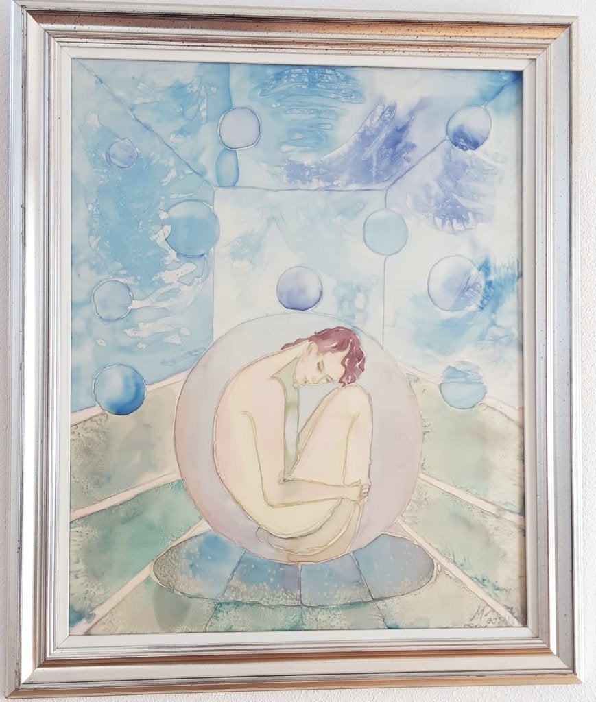 Modern groot kunstschilderij, Antiek en Kunst, Kunst | Schilderijen | Modern, Ophalen, Gelimiteerde oplage, Textiel, Figuren