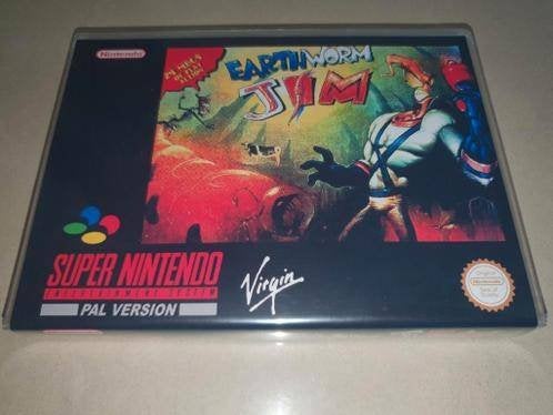 Earthworm Jim SNES Game Case, Spelcomputers en Games, Avontuur en Actie, Verzenden, 1 speler, Zo goed als nieuw