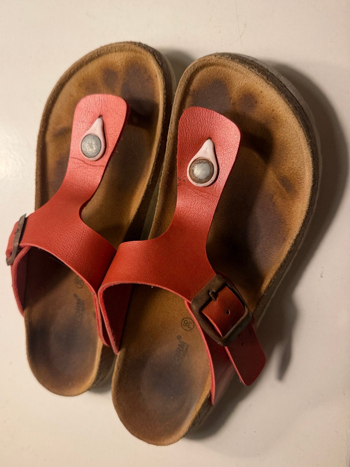 Birkenstock sandalen maat 36 - oud rose, Ophalen of Verzenden, Gedragen, Rood, Sandalen of Muiltjes