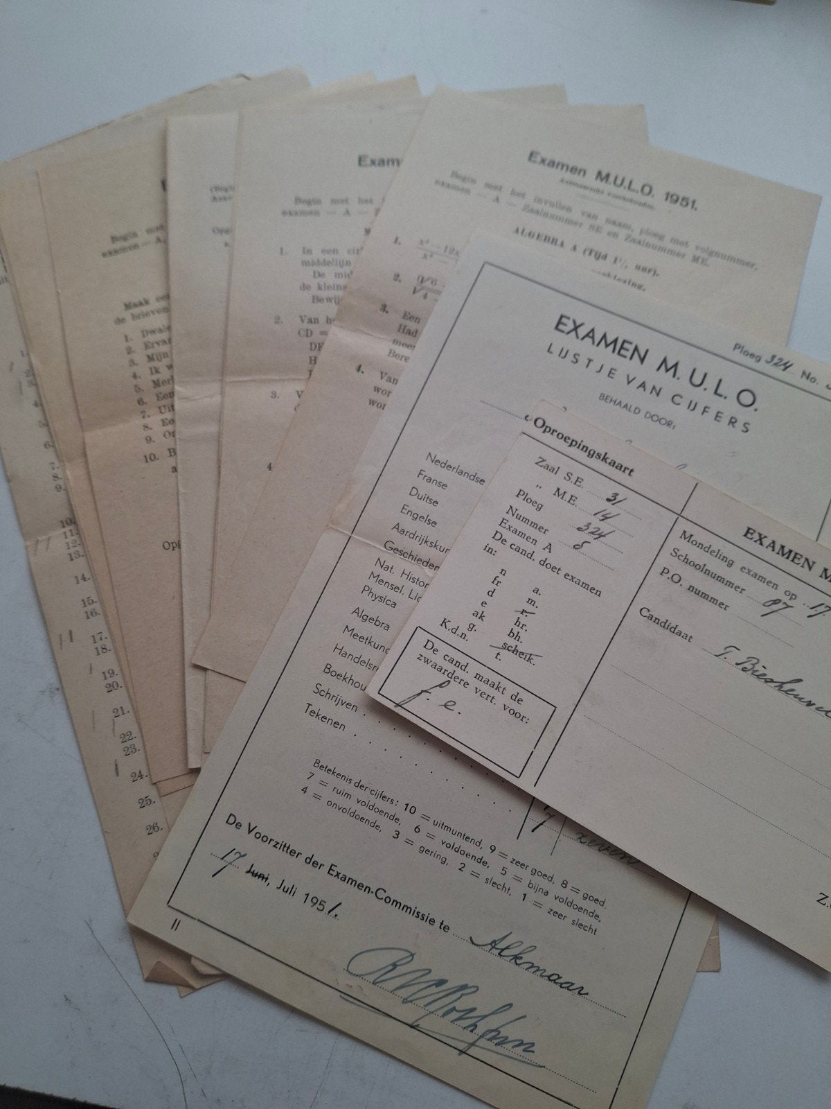documentatie Examen M.U.L.O  1951, Ophalen of Verzenden, Zo goed als nieuw, Overige typen
