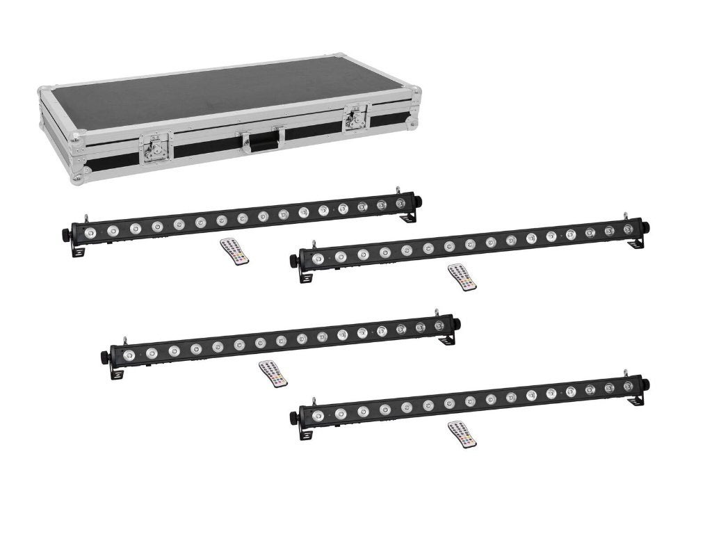 EUROLITE Set 4x LED PIX-16 QCL Bar + Case, Geluidgestuurd, ., Nieuw, Ophalen of Verzenden
