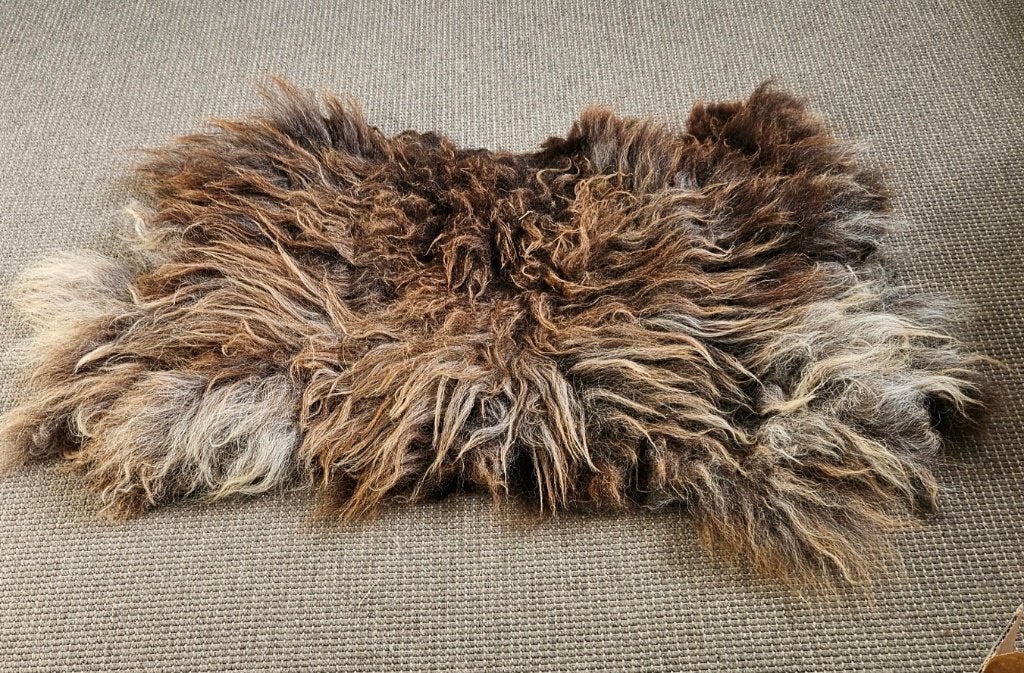 Schapenvachten van wolvilt, gemaakt van afgeschoren wol, 50 tot 100 cm, Beige, Nieuw, Landelijk