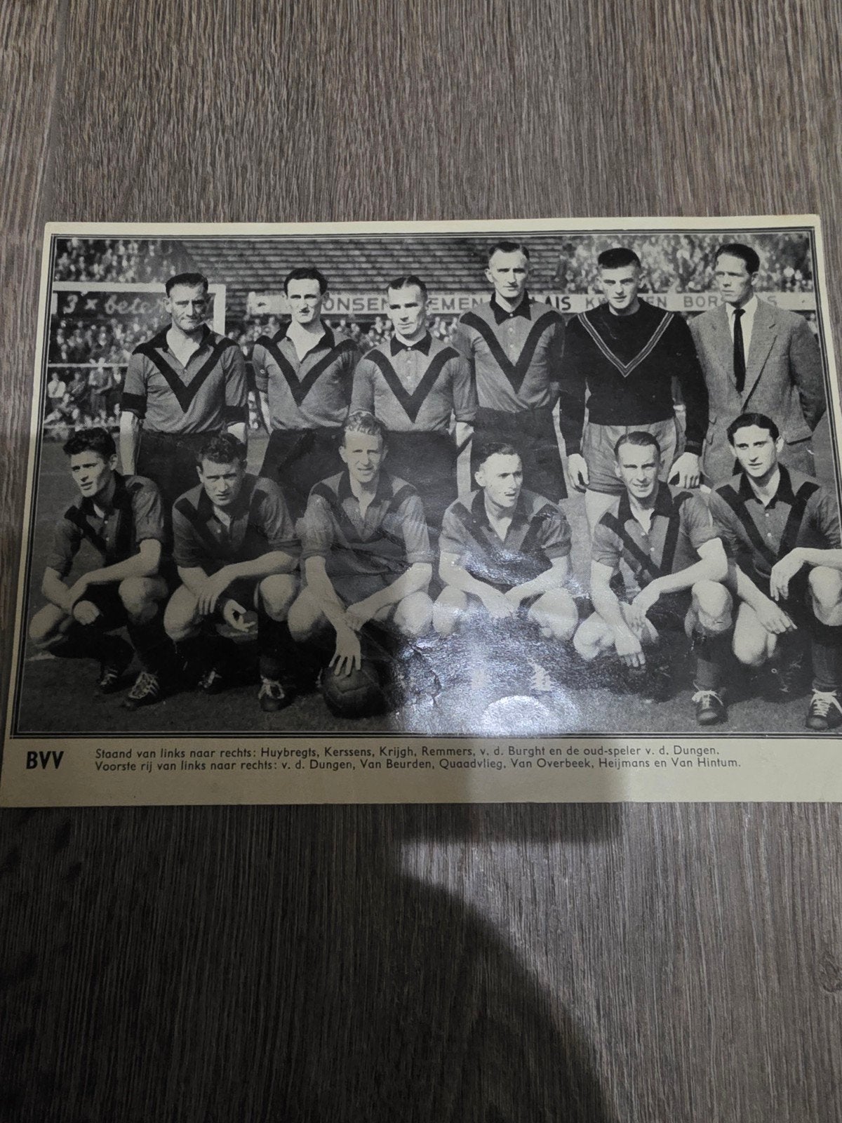 BVV Den Bosch Voetbalelftal Foto - Jaren '50/ '60, Verzamelen, Ophalen of Verzenden, Gebruikt, Overige binnenlandse clubs, Poster, Plaatje of Sticker