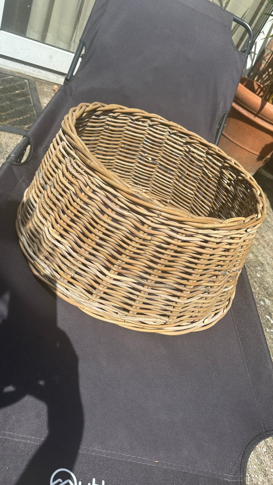 Grote rieten huls voor kerstboom - Diameter 46 cm, Gebruikt, Mand, Rond, Ophalen of Verzenden