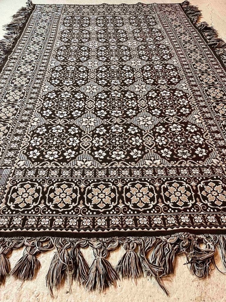 Grand foulard / sprei bruintinten reversibel 245/148 cm, Huis en Inrichting, Woonaccessoires | Plaids en Woondekens, Gebruikt