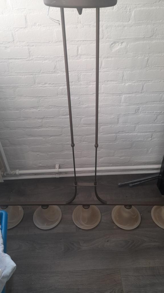 Te koop lamp met 5 glazen kelken 50 euro, Ophalen, Minder dan 100 cm